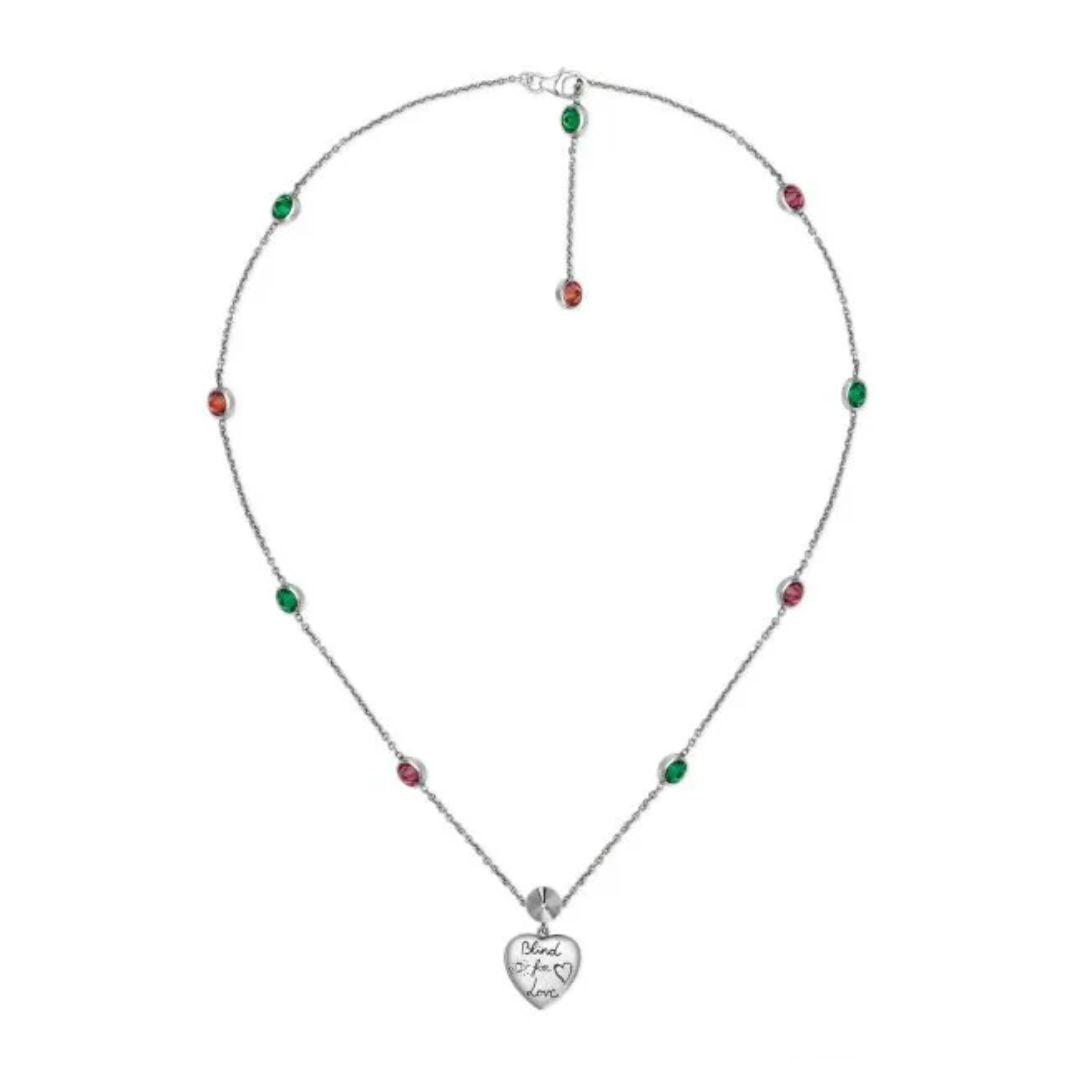 Gucci blind for love store necklace in silver