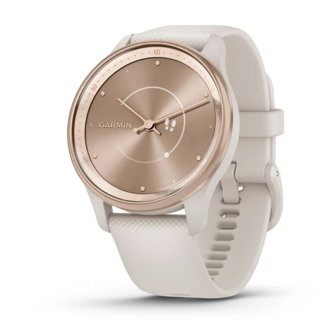 Snor Credential amme Garmin Vivomove Trend, Rose Gold and Ivory Light Hybrid Smartwatch 010