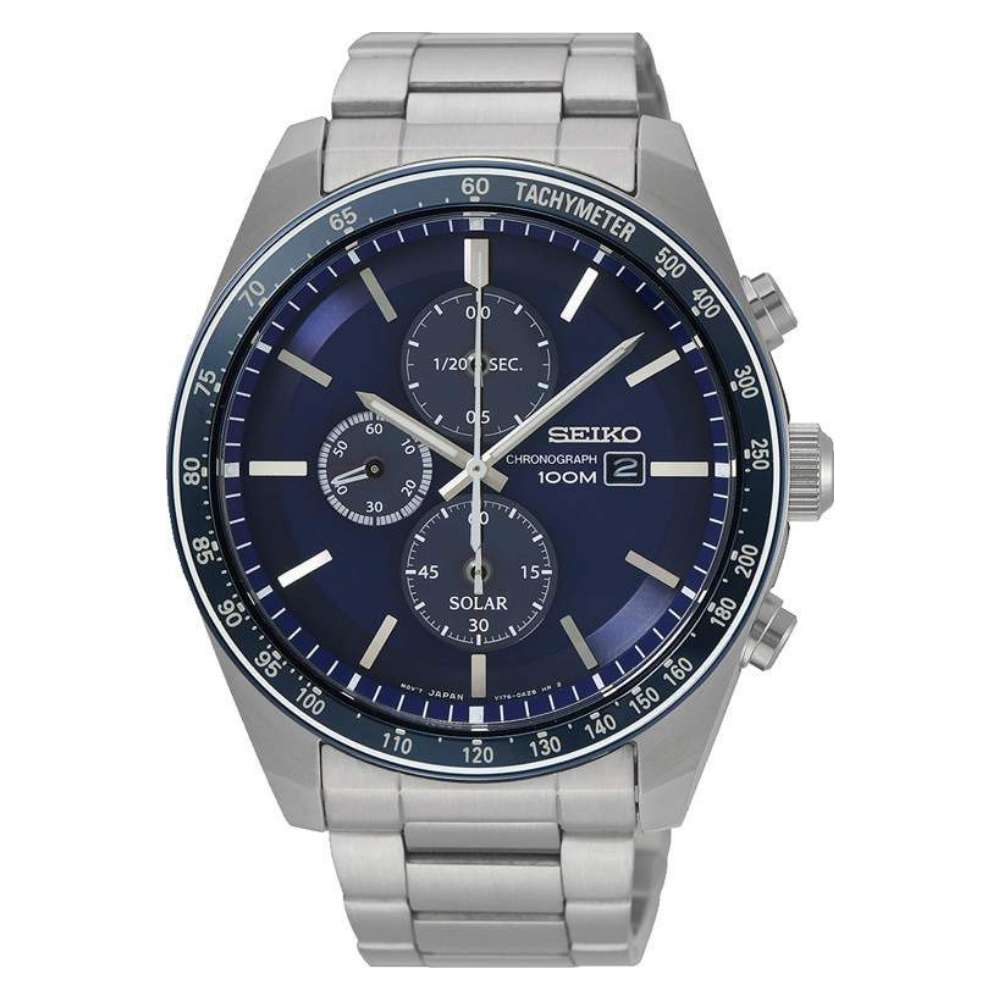 Seiko Ssc715 Men's Essential Solar Stainless Steel Black, 44% Off