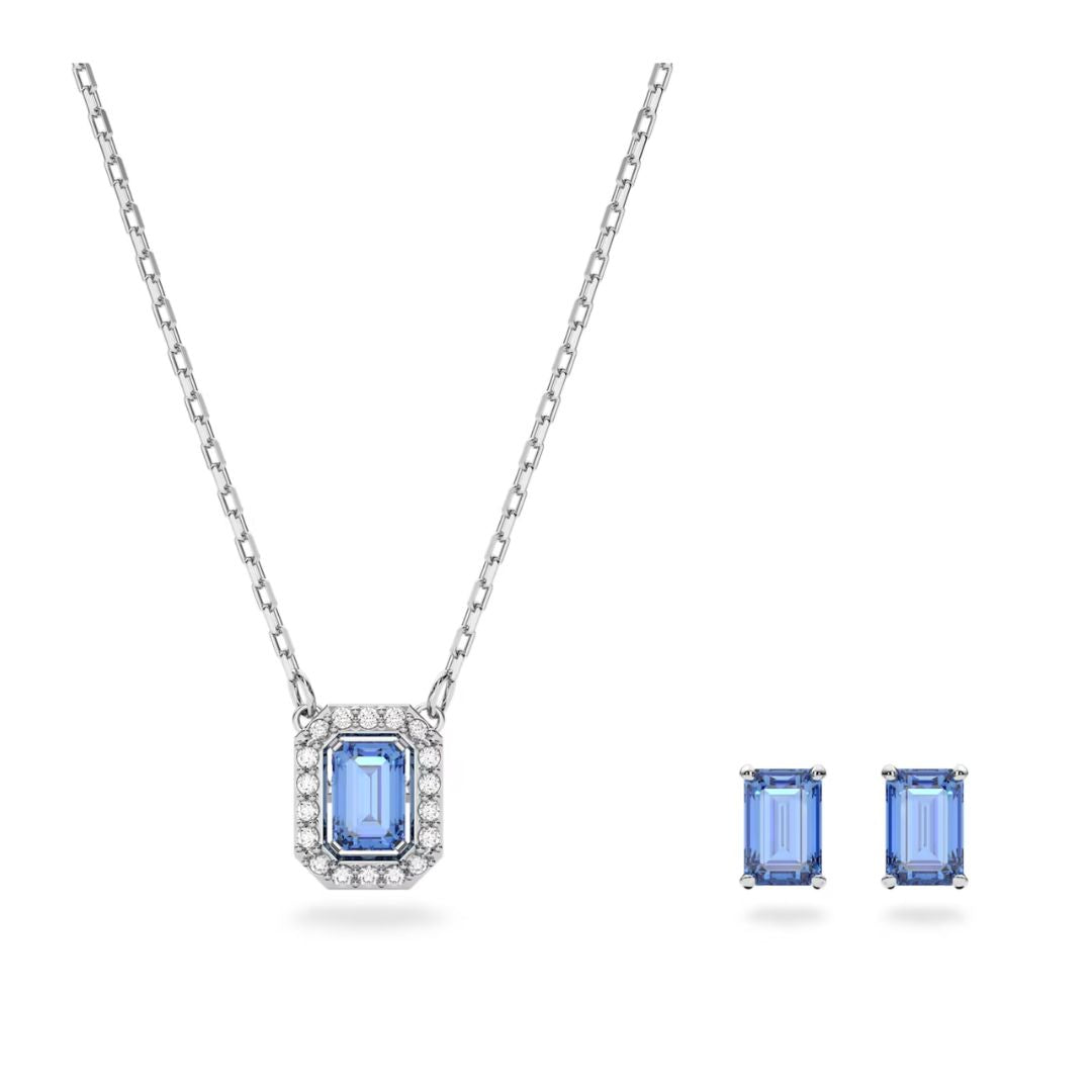 Swarovski Millenia necklace and earrings, with blue crystals