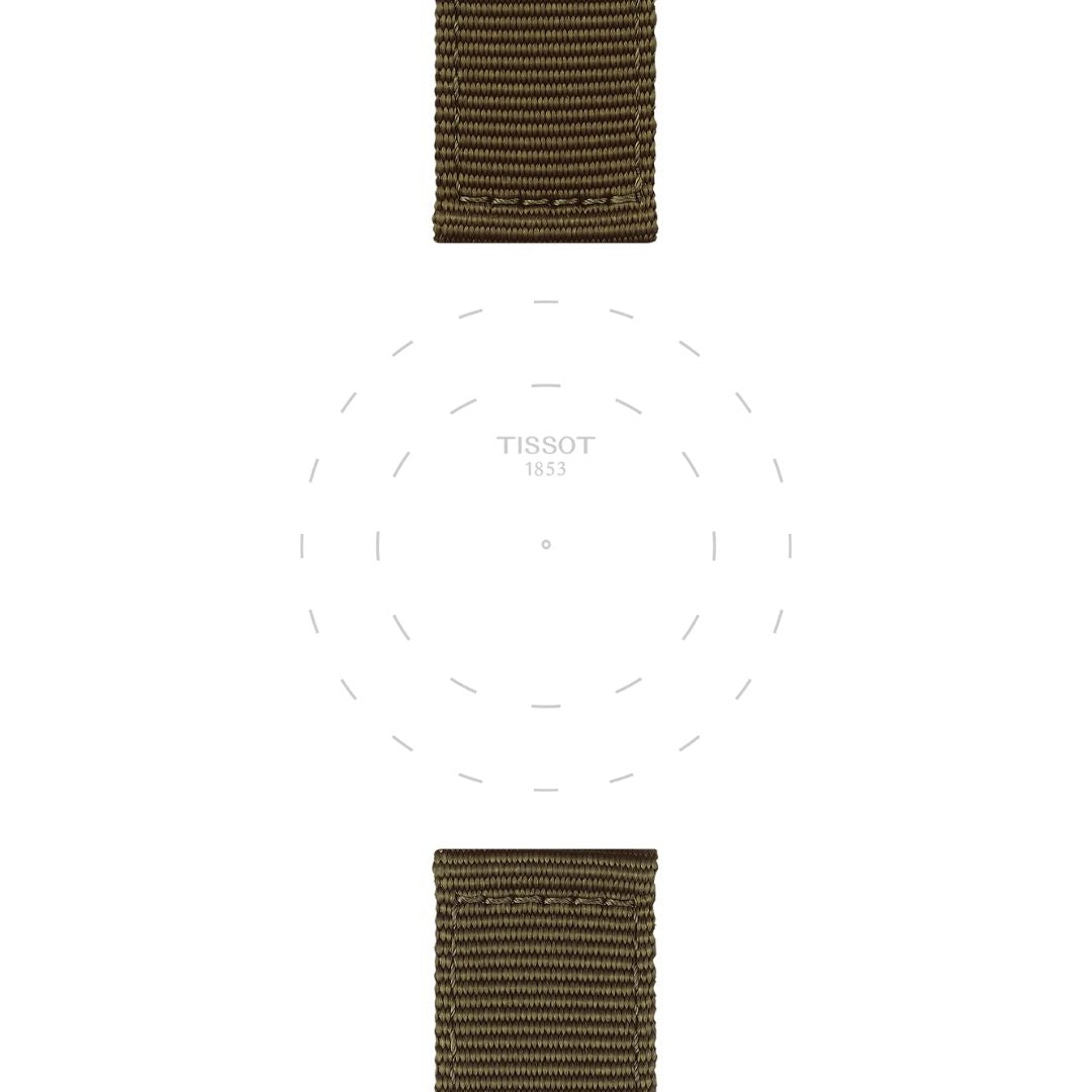 Tissot ranneke, 22 mm, khakinvihreä kangas, T852046756