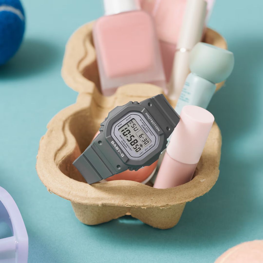Casio Baby-G BGD-565SC-1ER rannekello harmaalla rannekkeella ja kuorella