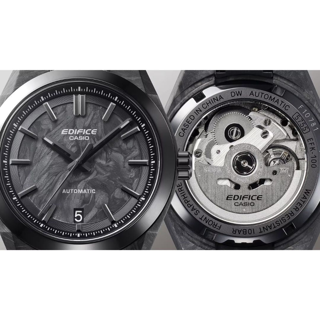 Casio Edifice EFK-100XPB-1AER rannekello, musta, automaattikoneisto
