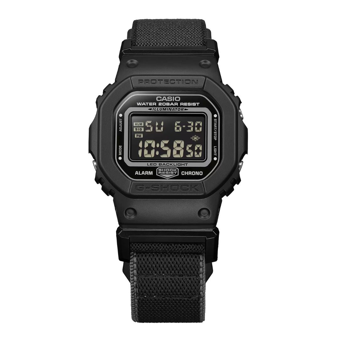 Casio G-Shock DW-5600MNC-1ER digitaalinen rannekello kangasrannekkeella