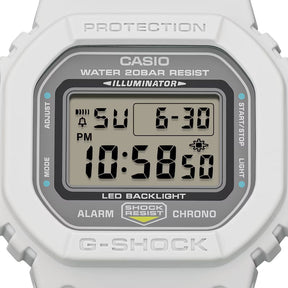Casio G-Shock DW-5600MNC-7A8ER rannekello, digitaalinen näyttö ja valkoinen kuori