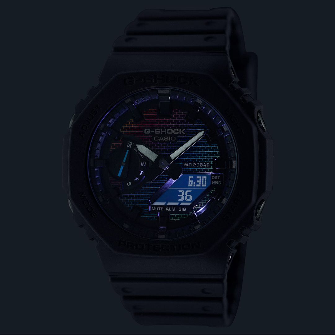 Casio G-Shock GA-2100RW-1AER musta anadigi-rannekello