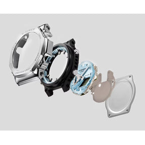 Casio G-Shock GM-2110D-8AER rannekello, kuoren rakenne