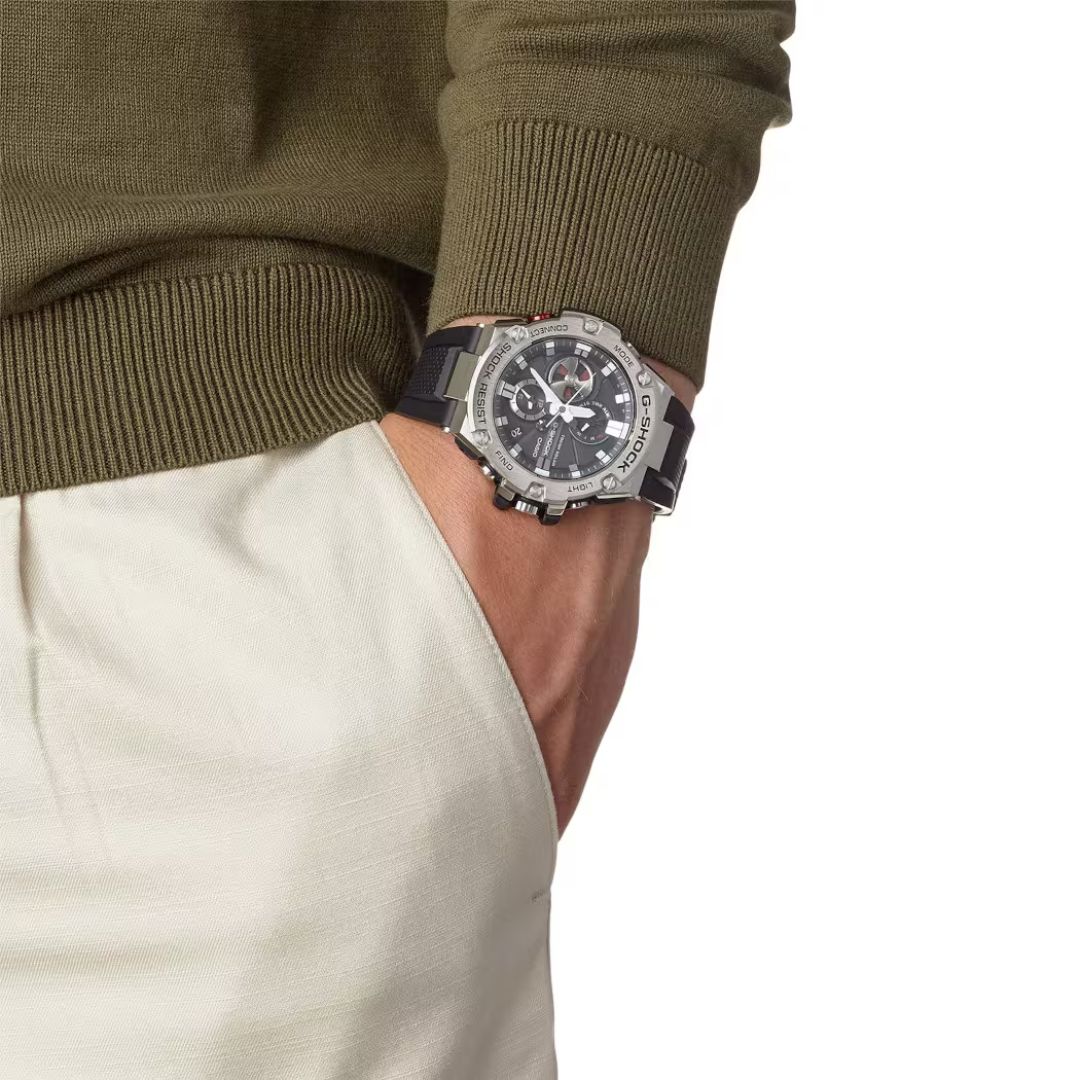 Casio G-Shock GST-B100-1AER miesten rannekello, musta kellotaulu