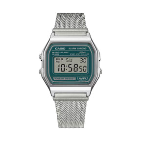 Casio Vintage A158WEM-3EF rannekello, sinivihreä kellotaulu