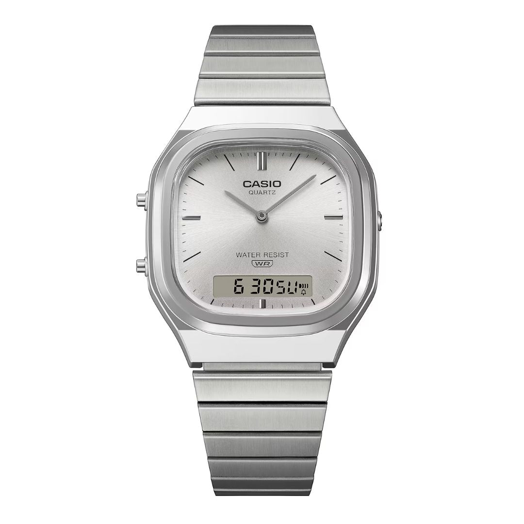 Casio Vintage AQ-240E-7AEF rannekello, hopeanvärinen