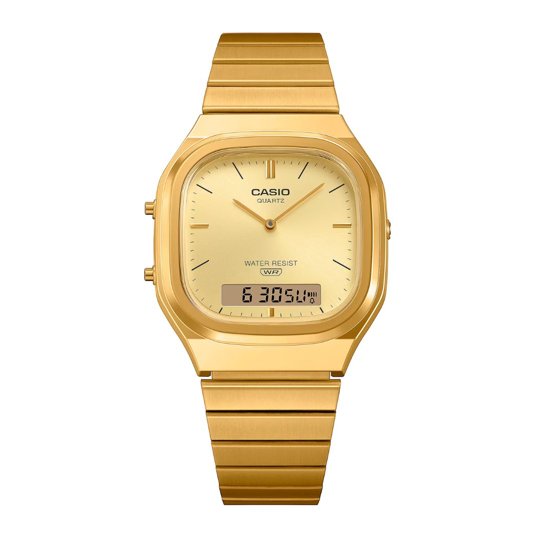 Casio Vintage AQ-240EG-9AEF rannekello kultaisella ranneke