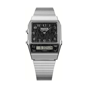 Casio Vintage AQ-800EST-1AER Stranger Things rannekello hopeanvärisellä kuorella ja rannekeella