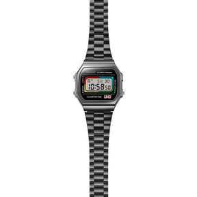 Casio Vintage UNO A168WEUC-1AER rannekello, musta ranneke ja kuori