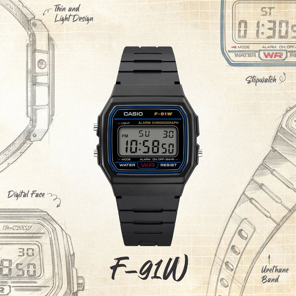 Casio inttikello F-91W-1YEG
