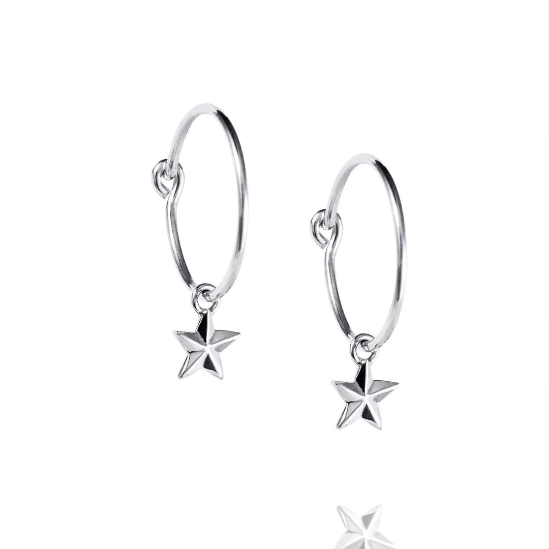 Efva Attling Catch A Falling Star Hoops korvakorut, hopeaa