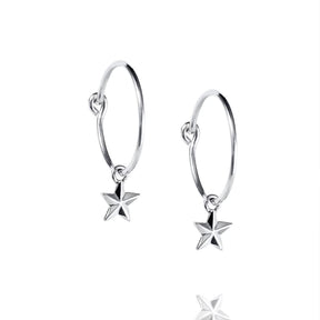 Efva Attling Catch A Falling Star Hoops korvakorut, hopeaa