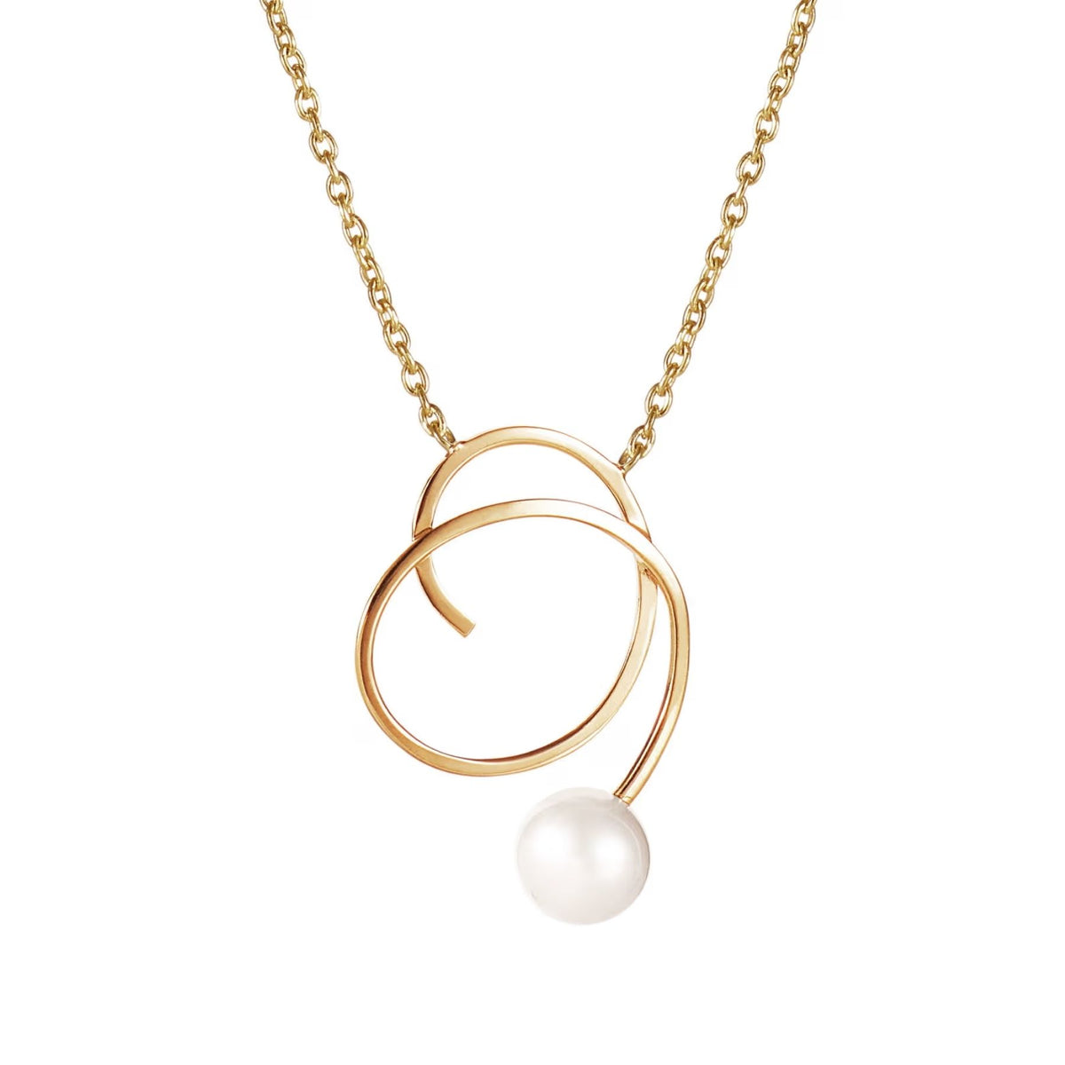 Efva Attling Little Curly Pearly kaulakoru, keltakulta ja makeanvedenhelmi