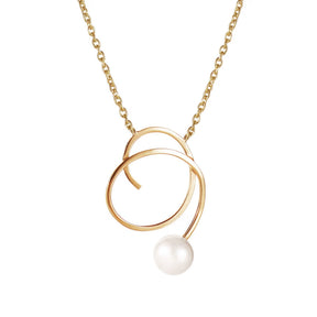 Efva Attling Little Curly Pearly kaulakoru, keltakulta ja makeanvedenhelmi