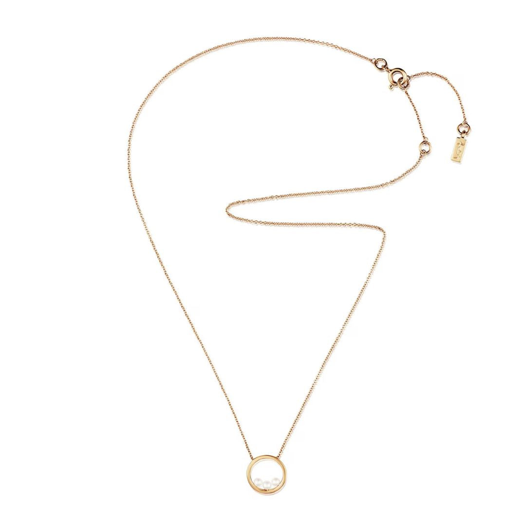 Efva Attling Little Roller Coaster kaulakoru, keltakulta ja makeanvedenhelmet, 3 kpl