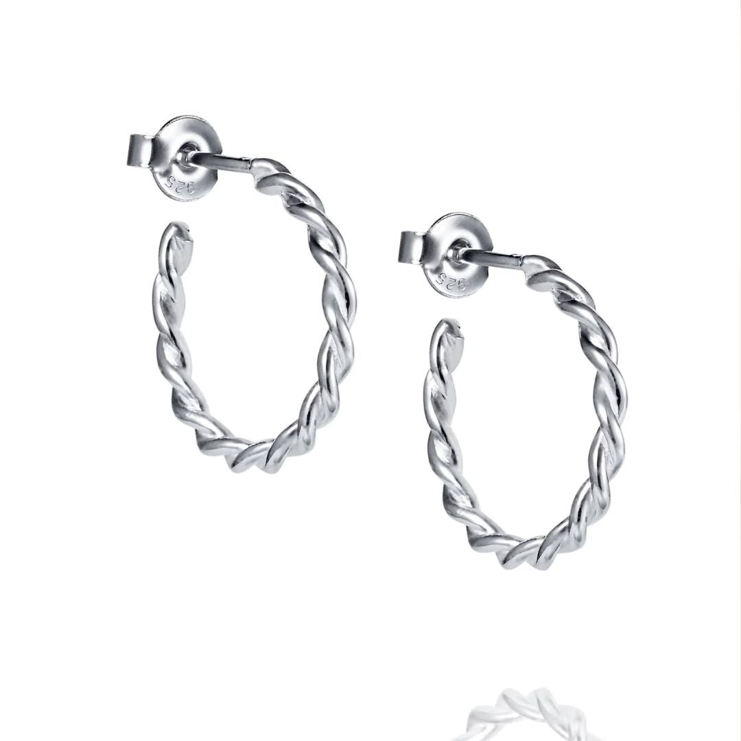 Efva Attling Little Wrapped Hoops korvakorut, hopeaa
