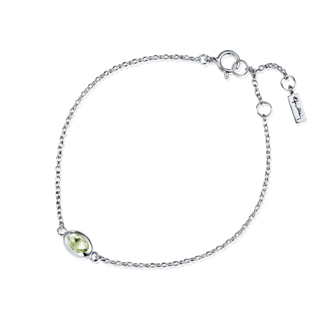 Efva Attling Love Bead rannekoru, hopeaa ja vihreä kvartsi
