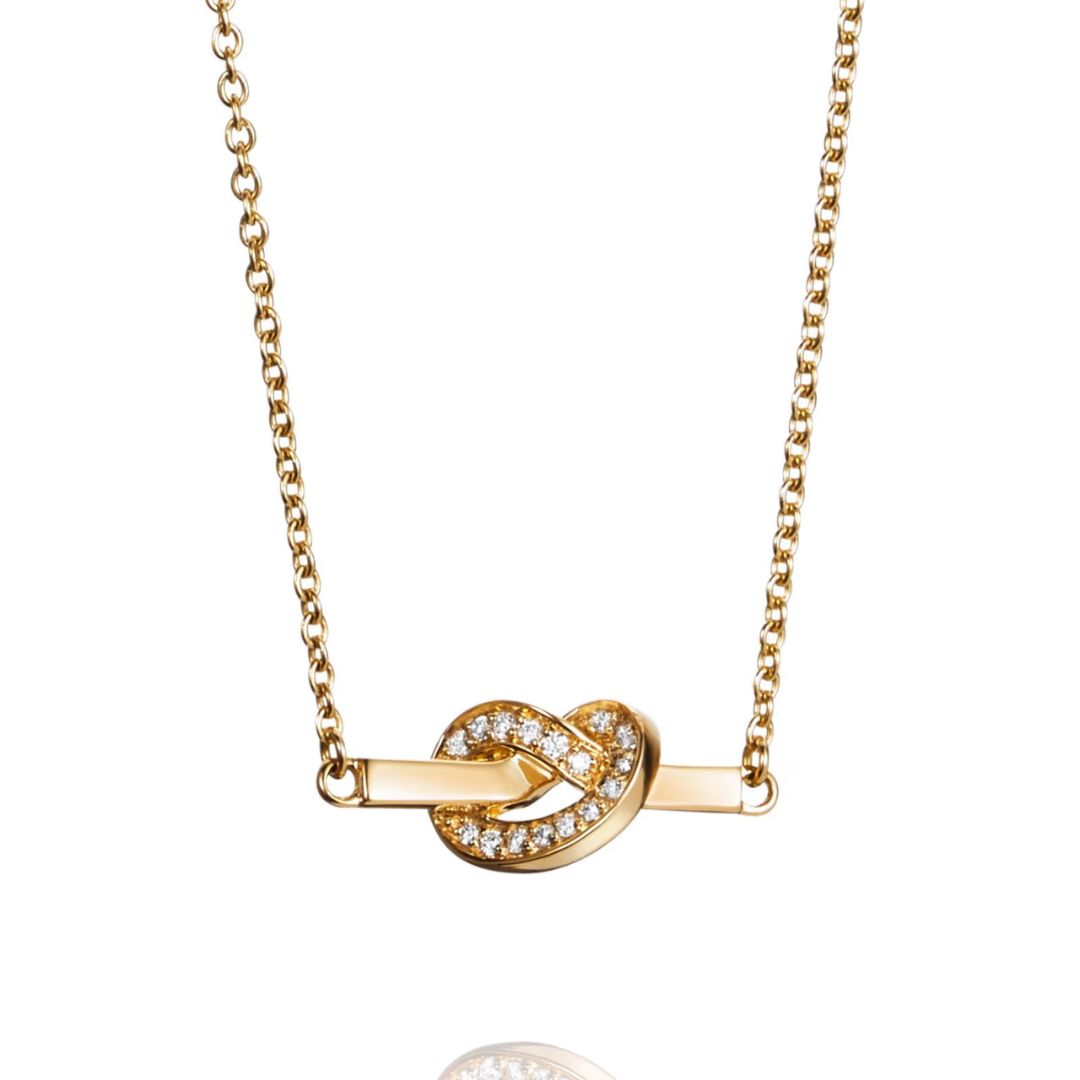 Efva Attling Love Knot & Stars kaulakoru, keltakultaa timanteilla