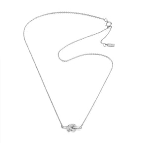Efva Attling Love Knot & Stars kaulakoru, valkokultaa 0.07 ct timanteilla