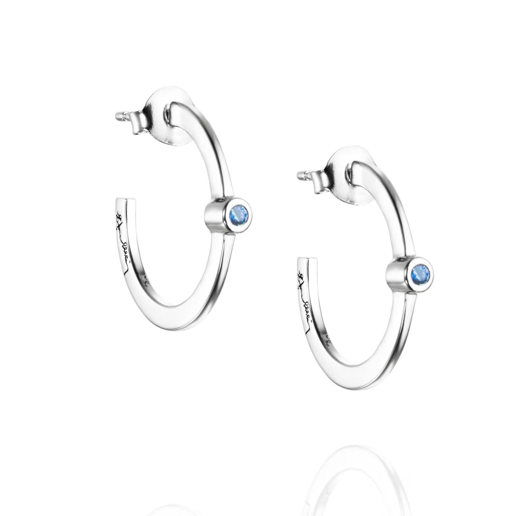 Efva Attling Micro Blink Hoops korvakorut, hopea ja topaasi