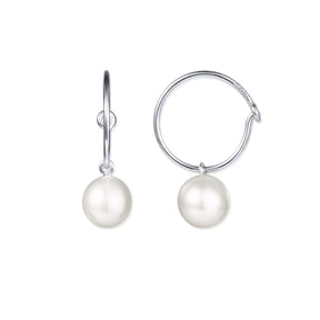 Efva Attling Pop Pearls Hoops korvakorut helmellä, hopeat