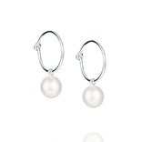 Efva Attling Pop Pearls Hoops korvakorut helmellä, hopeaa