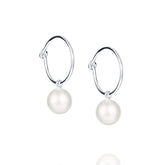 Efva Attling Pop Pearls Hoops korvakorut helmellä, hopeaa