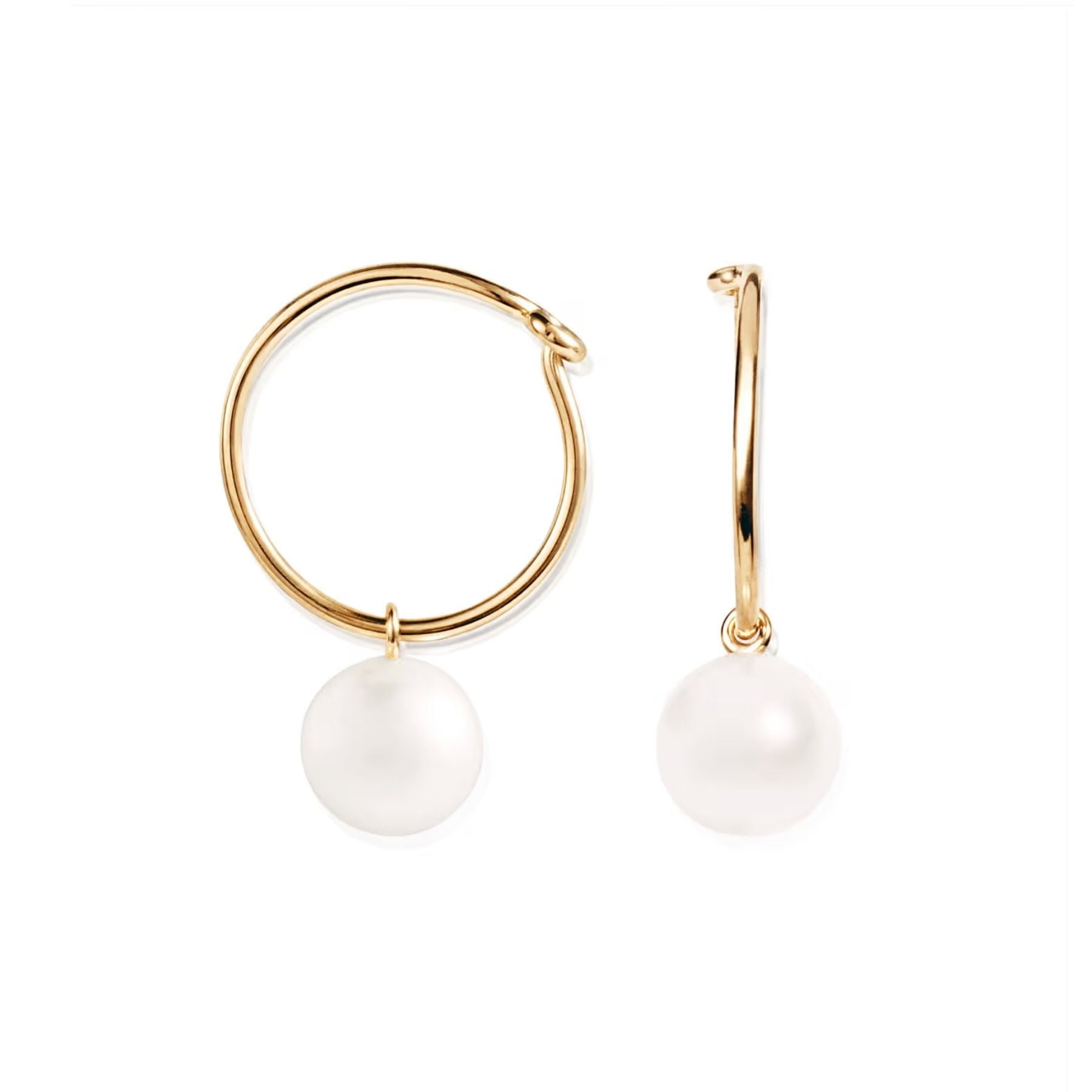 Efva Attling Pop Pearls Hoops korvakorut, keltakulta ja makeanvedenhelmi