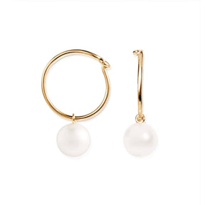Efva Attling Pop Pearls Hoops korvakorut, keltakulta ja makeanvedenhelmi