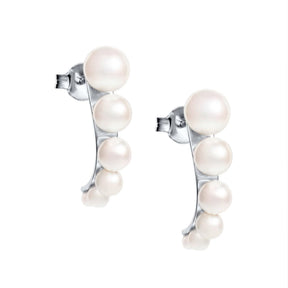 Efva Attling Strings of Pearls Hoops korvakorut, hopea ja makeanvedenhelmet