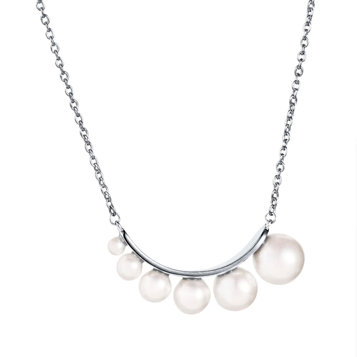 Efva Attling Strings of Pearls kaulakoru, hopea ja makeanvedenhelmet