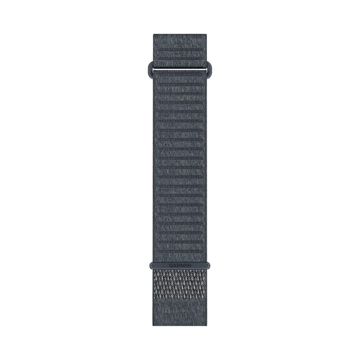 Garminin graniitinsininen 26 mm QuickFit-kangasranneke, tumma tekstiilipinta ja metallinen kiinnityslenkki.