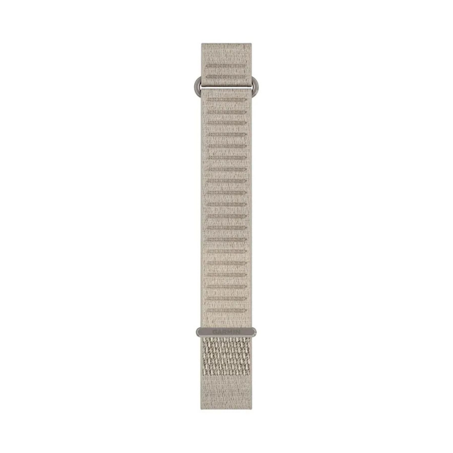 Garmin QuickFit 20 mm pitkä ranskanharmaa kangasranneke suorana edestä valkoisella taustalla