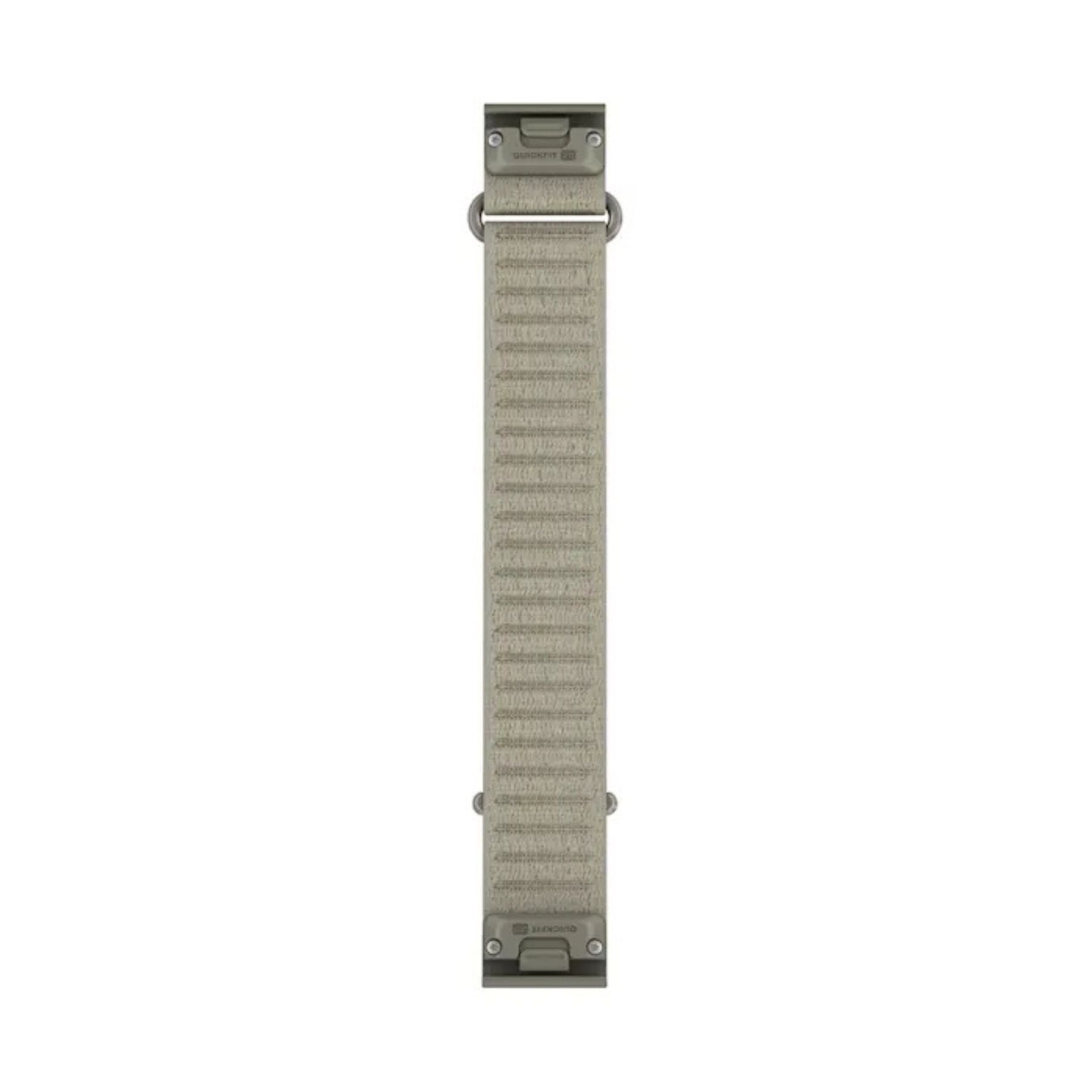 Garminin vaalea oliivinvihreä pitkä 20 mm kangasranneke metallikiinnikkeillä