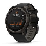 Garmin Fenix 8, 47mm Sapphire Solar, hiilenharmaa titaani ja musta, älykello 010-02906-11