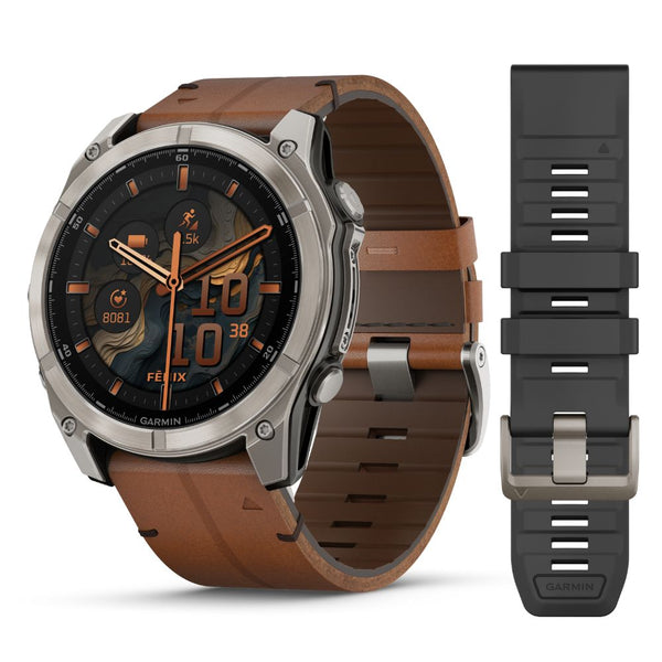 Garmin Fenix ​​8, 51mm Amoled Sapphire, Charcoal Grey Titanium and Bro