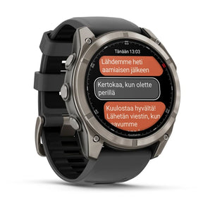 Garmin Fenix 8 Pro Amoled 51mm LTE Sapphire, grafiitinharmaa titaani ja musta ranneke, älykello 010-03199-11