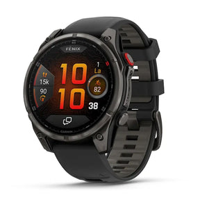 Garmin Fenix 8 Pro LTE, 47mm Amoled Sapphire, hiilenharmaa titaani ja musta ranneke, älykello 010-03198-01