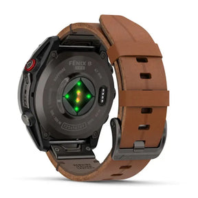 Garmin Fenix 8 Pro LTE, 47mm Amoled Sapphire, titaani ja ruskea nahkaranneke, älykello 010-03198-40