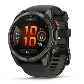 Garmin Fenix 8 Pro LTE, 51mm Amoled Sapphire, hiilenharmaa titaani ja musta ranneke, älykello 010-03199-01