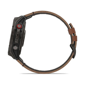 Garmin Fenix 8 Pro LTE, 51mm Amoled Sapphire, titaani ja ruskea nahkaranneke, älykello 010-03199-40