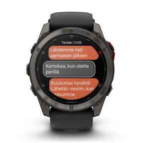 Garmin Fenix 8 Pro MicroLED 51mm LTE Sapphire, harmaa DLC-titaani ja musta ranneke, älykello 010-03380-01