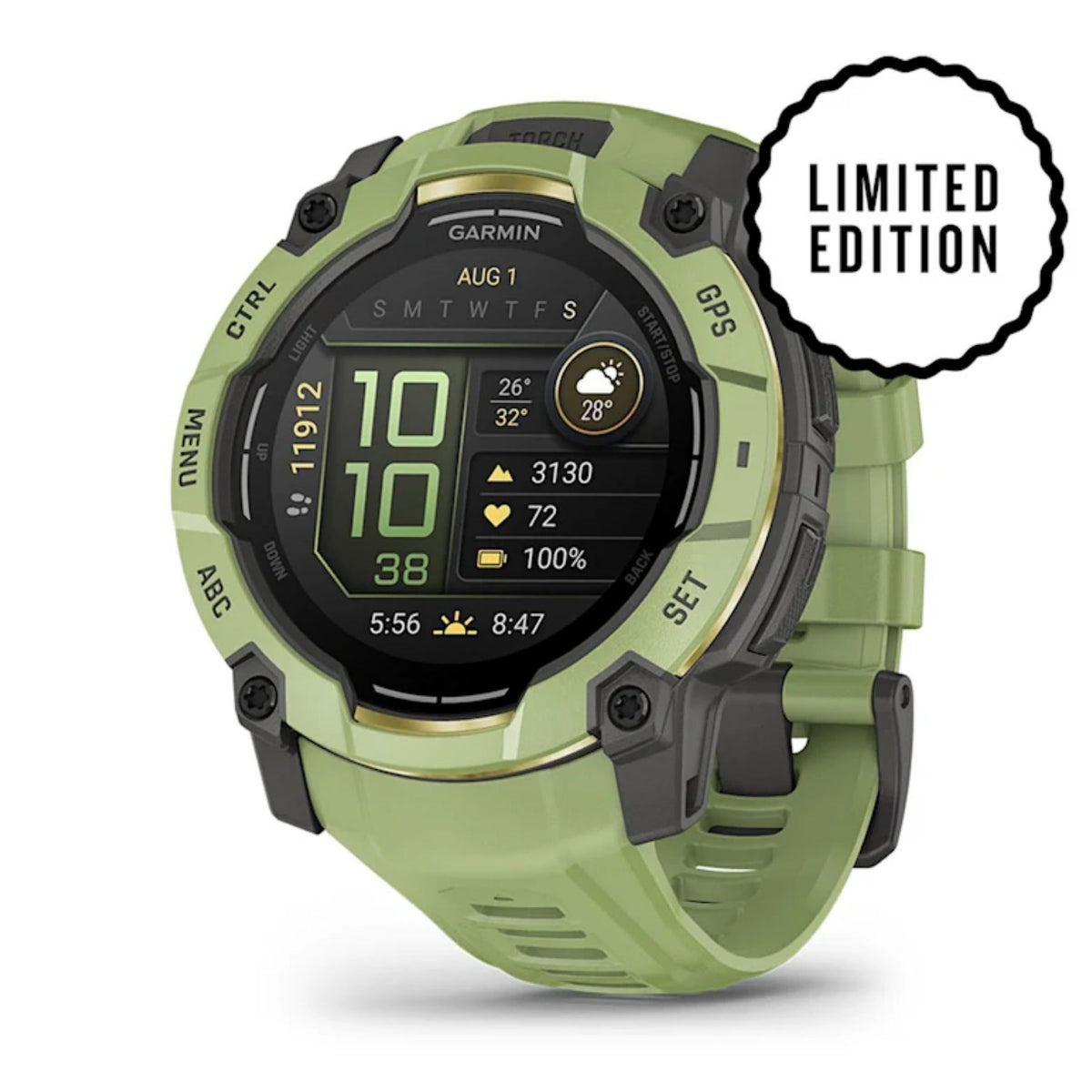 Garmin Instinct 3 AMOLED, 50mm, saniaisenvihreä, GPS-älykello 010-03020-02