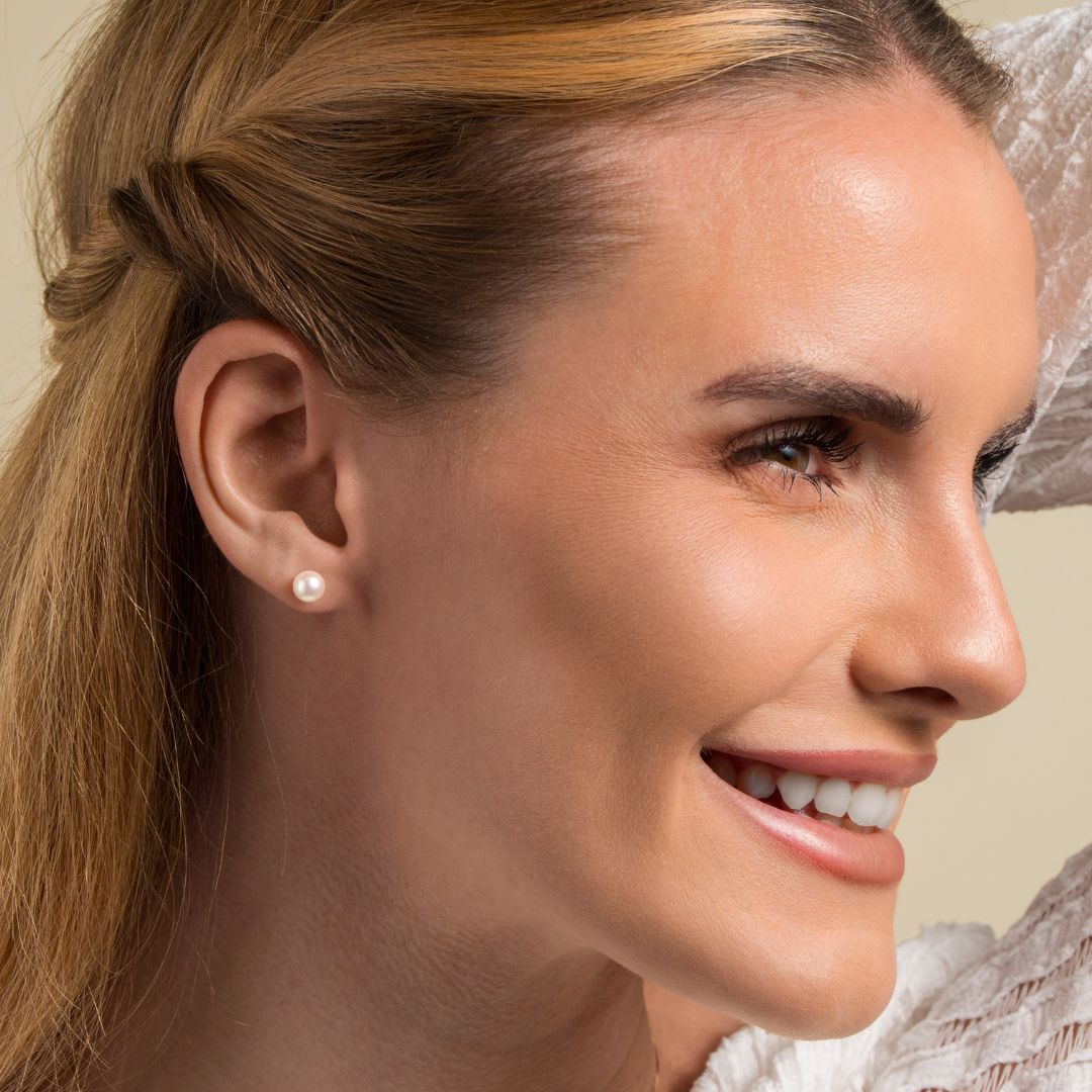 Helmikorvakorut 6-6,5mm helmillä, aidot makeanveden viljellyt helmet