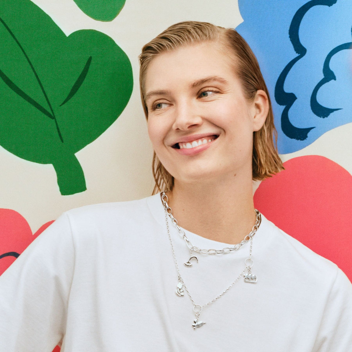 Kalevala x Marimekko Garden kaulakoru, hopeaa
