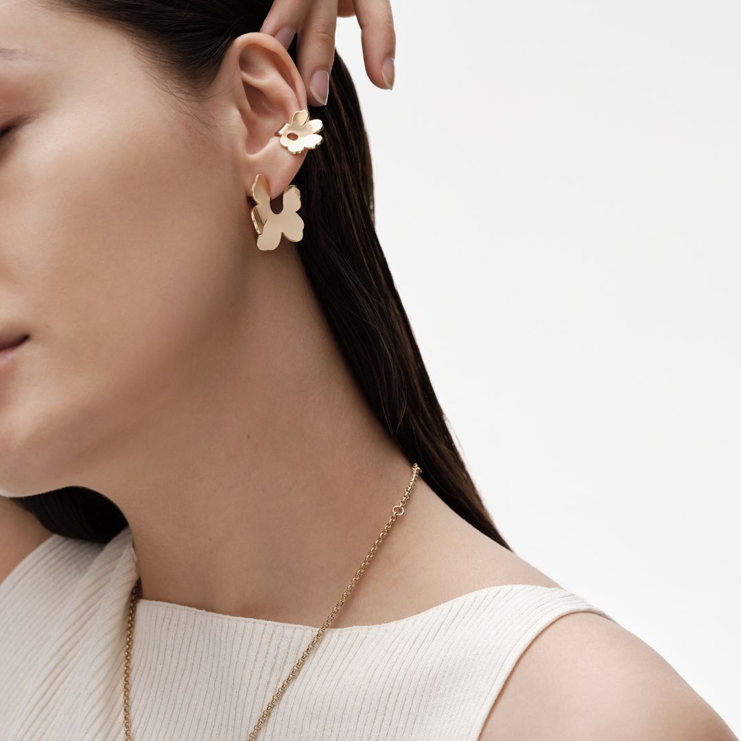 Kalevala x Marimekko Unikko pienet korvakorut, pronssi